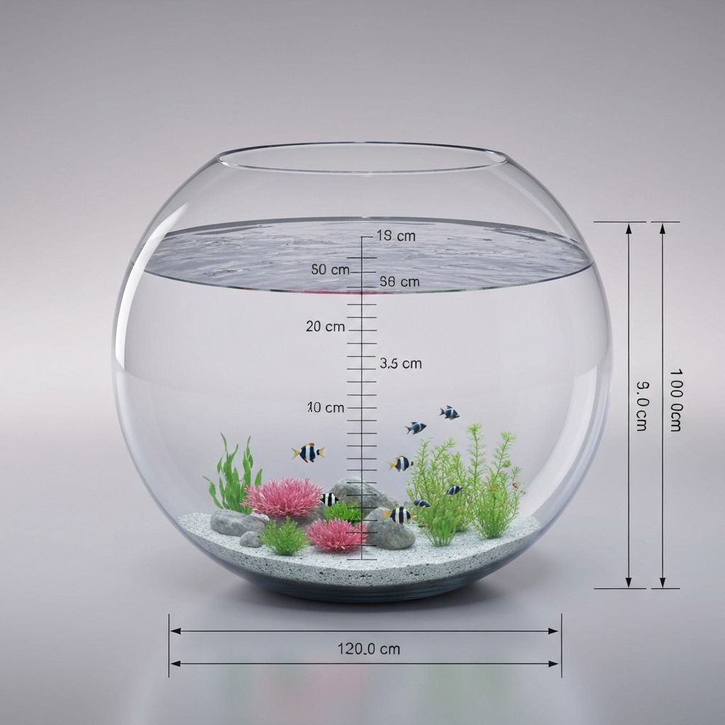 Cylindrical round aquarium for volume calculation